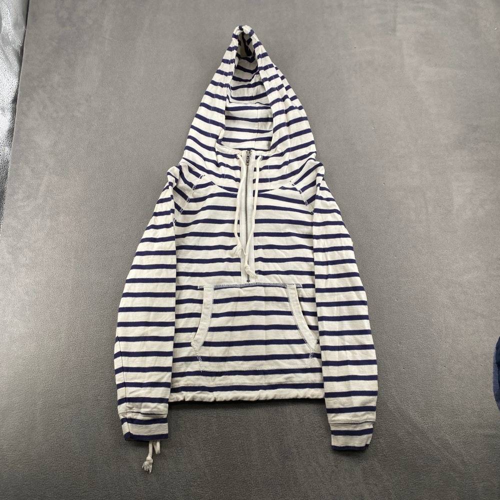 American Eagle‎ Outfitters Striped Hoodie Navy Blue White XS TP Nautical Casual